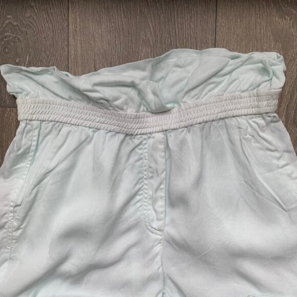 Aritzia Wilfred Shorts Crepe Paperbag Ruched Elastic Waist  Mint Green Size 0 - Picture 7 of 15